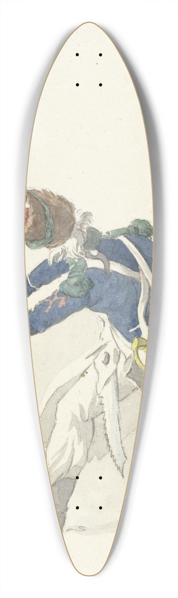 Dirk Langendijk - Militair, zwaaiend met een bijl 39.3 inch art pintail longboard deck