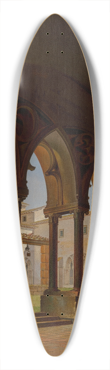 Ditlev Martens - The cloister of Santa Maria del Paradiso, Viterbo 39.3 inch art pintail longboard deck