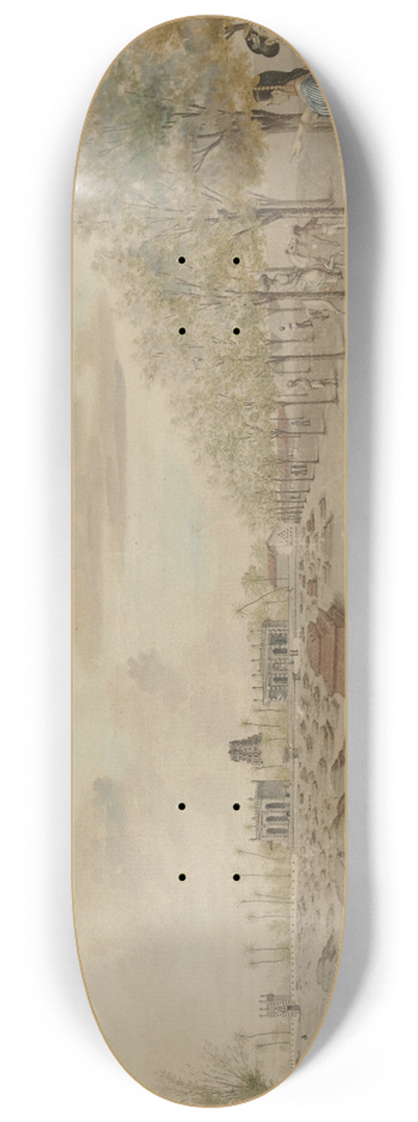 Carel Frederik Reimer - Begraafplaats met begrafenisstoet in India 8.25 inch art skate deck