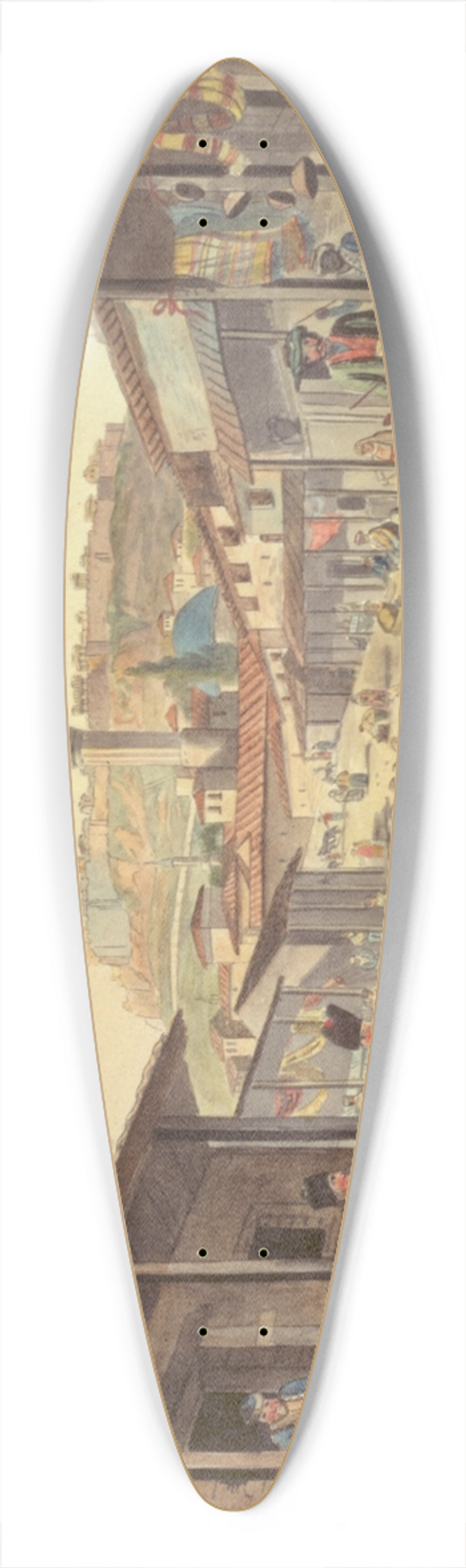 Dodwell Edward - The Bazaar at Athens 39.3 inch art pintail longboard deck