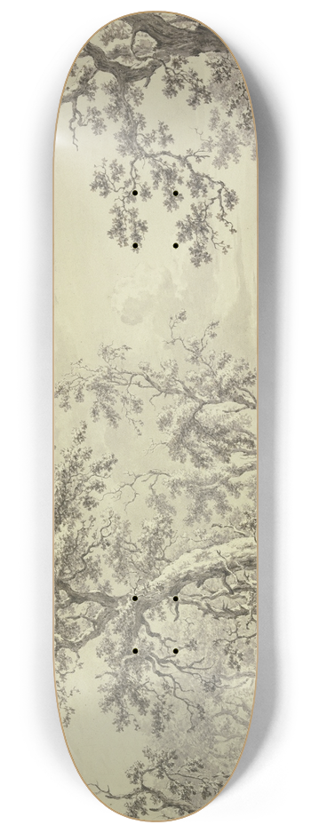 Carel Lodewijk Hansen - Fahrweg am Ausgang eines Waldes, vorne ein ruhender Wanderer mit einem Bndel, am Horizont eine Stadt 8.25 inch art skate deck