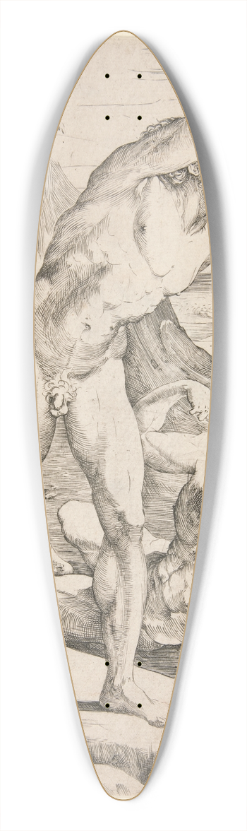 Domenico Beccafumi - Two Nude Men in aLandscape 39.3 inch art pintail longboard deck