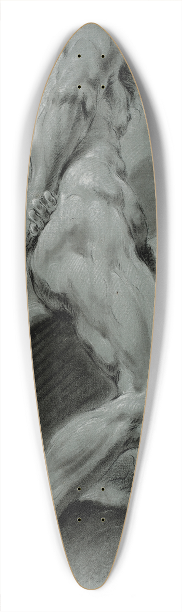 Domenico Maggiotto - Study of a Male Nude 39.3 inch art pintail longboard deck