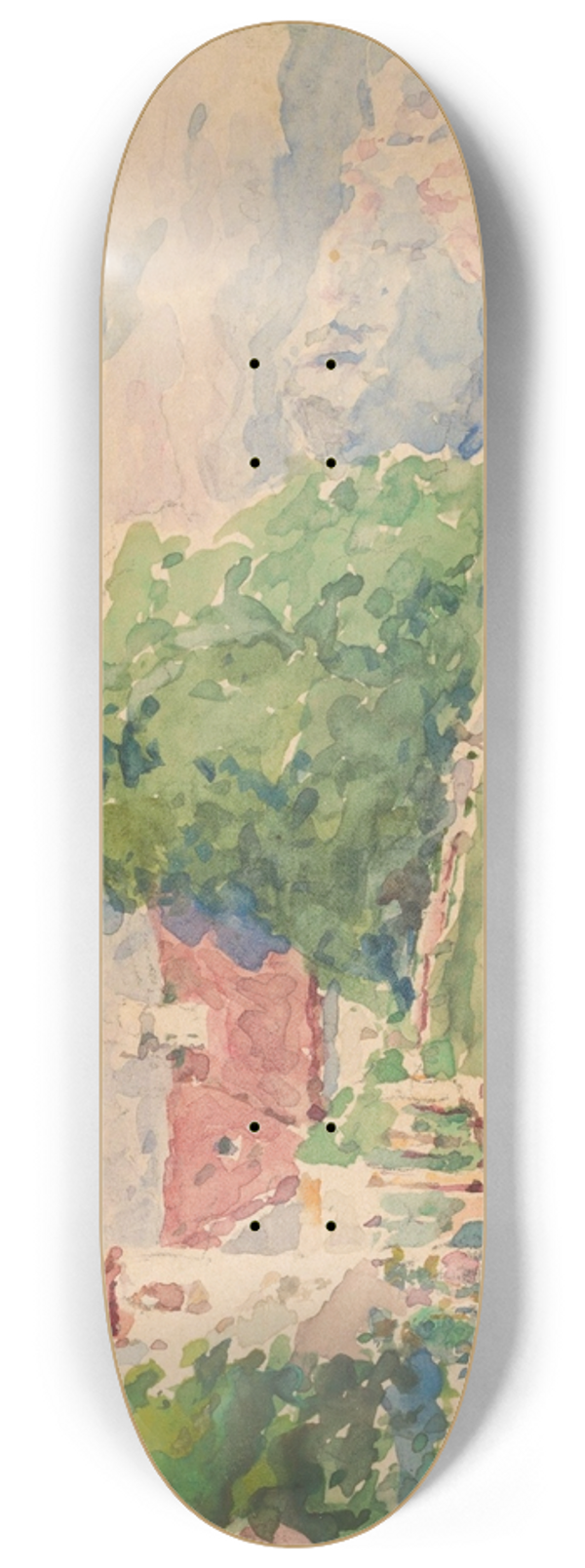 Carel Nicolaas Storm van 's-Gravesande - Oberbozen, een smalle weg leidt naar een kerkje op een berghelling 8.25 inch art skate deck