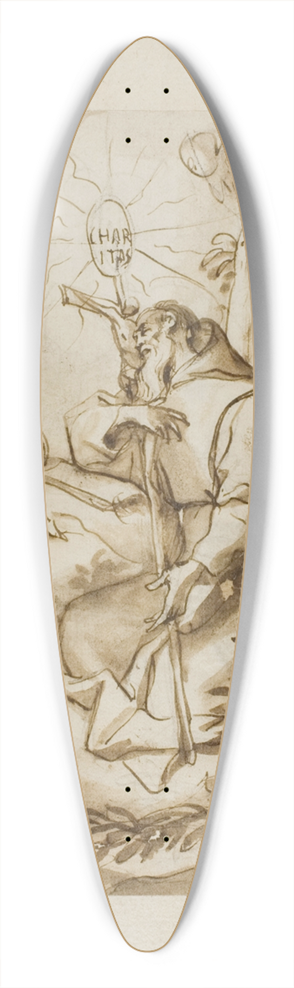 Domenico Piola - Saint Jerome 39.3 inch art pintail longboard deck