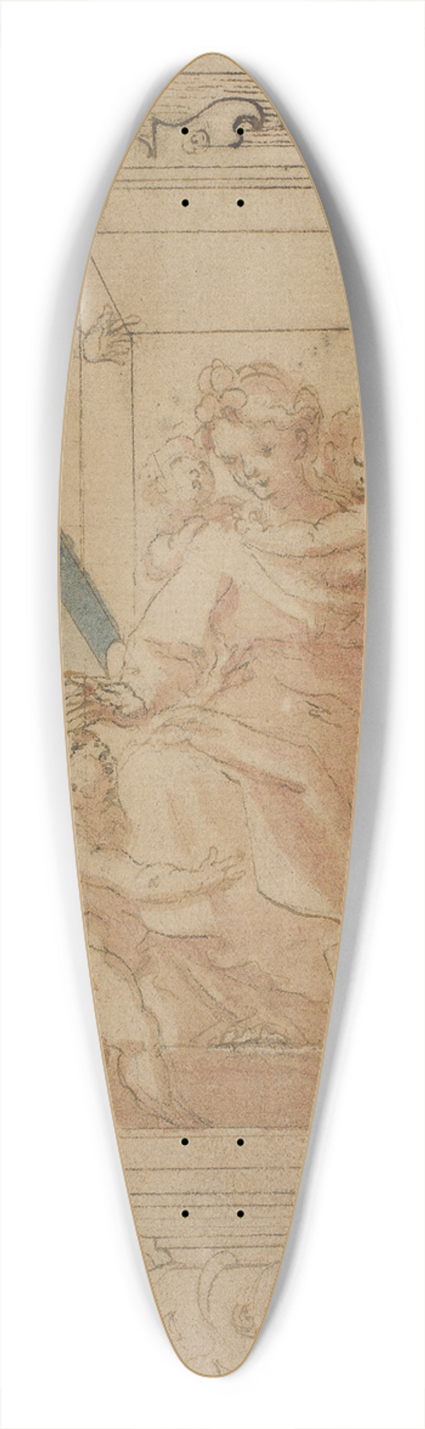 Domenico Piola - St Antony of Padua 39.3 inch art pintail longboard deck