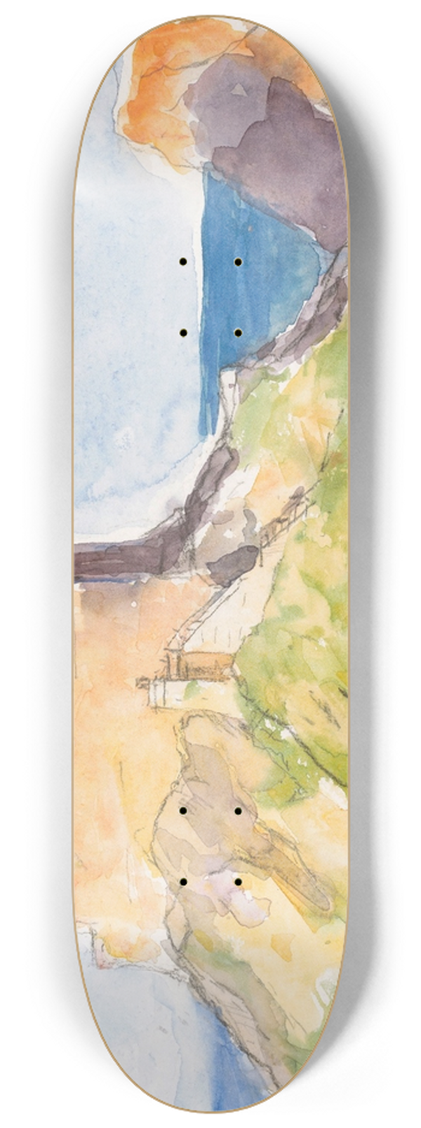 Carel Nicolaas Storm van 's-Gravesande - Ragusa, het oude kasteel gezien vanuit het raam van hotel Imprial 1902 (s ochtends) 8.25 inch art skate deck