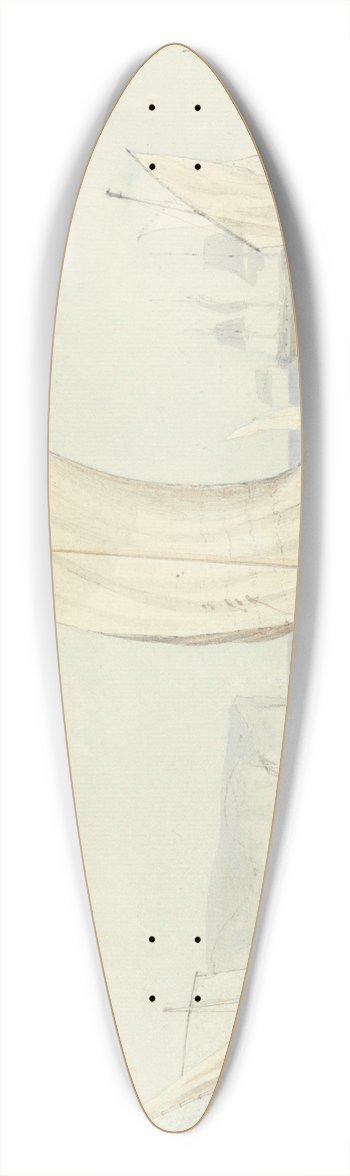 Dominic Serres - Harbor Scene 39.3 inch art pintail longboard deck