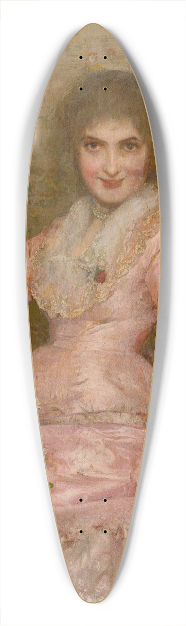Dominik Skuteck - Woman with a Flower 39.3 inch art pintail longboard deck
