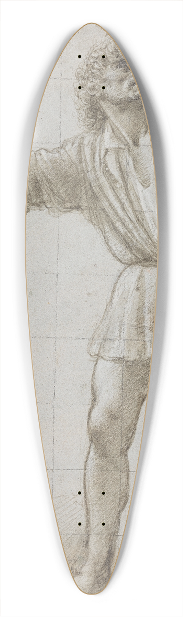 Donato Bramante - Den hellige Christophorus 39.3 inch art pintail longboard deck