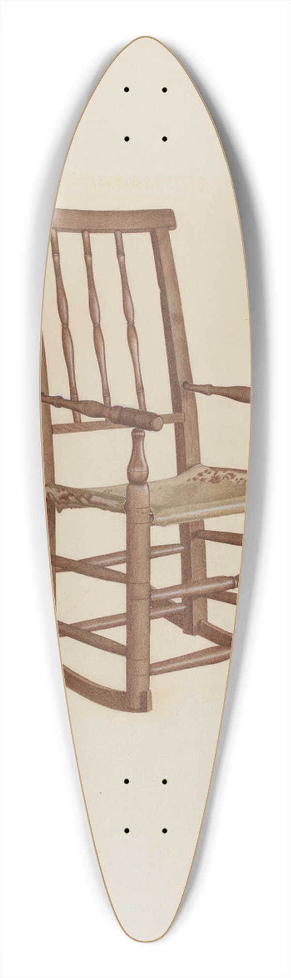 Dorothy Johnson - Raw Hide Bottom Rocker 39.3 inch art pintail longboard deck