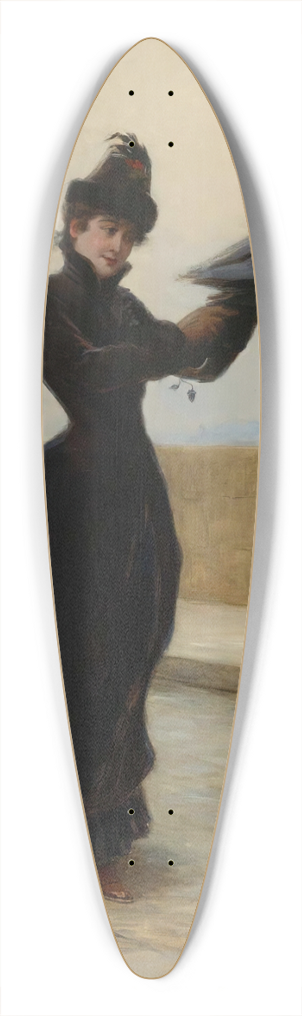 douard Bisson - A Windy Day 39.3 inch art pintail longboard deck