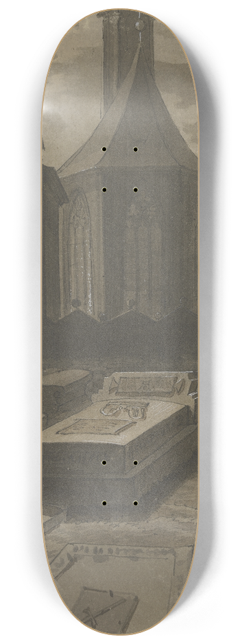Carl Alexander von Heideloff - Das Grab Albrecht Drers auf dem Johannesfriedhof in Nrnberg 8.25 inch art skate deck
