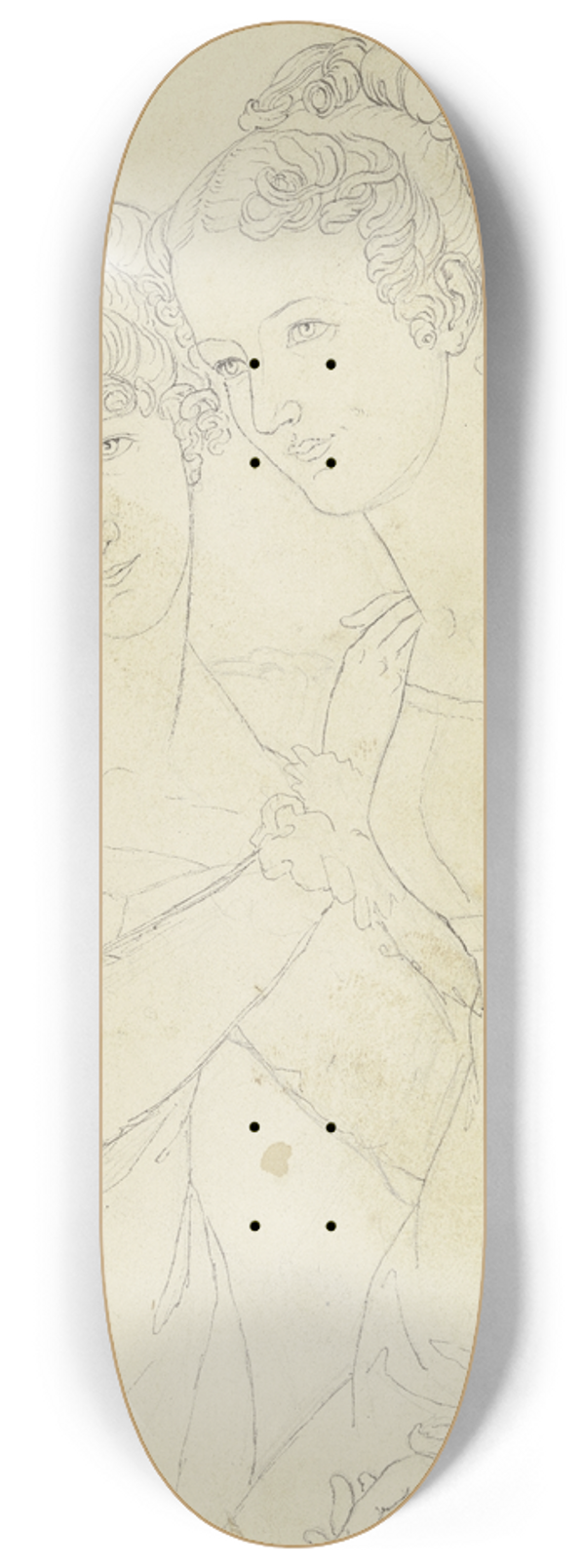 Carl Barth - Doppelbildnis zweier junger Frauen 8.25 inch art skate deck