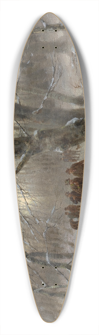 Dsir Thomassin - Jger im Winterwald 39.3 inch art pintail longboard deck