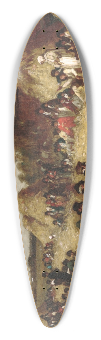 Eastman Johnson - Corn Husking at Nantucket 39.3 inch art pintail longboard deck