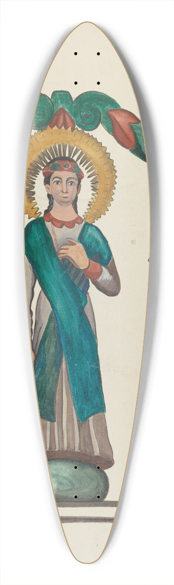 E. Boyd - Bulto-Figure of Saint 39.3 inch art pintail longboard deck