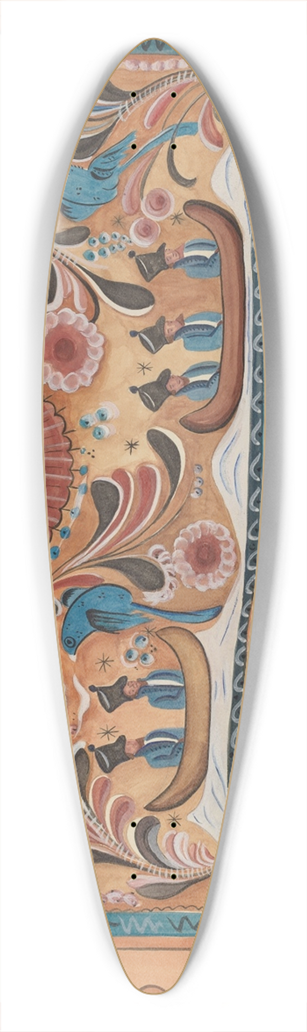 E. Boyd - Painted Chest 39.3 inch art pintail longboard deck