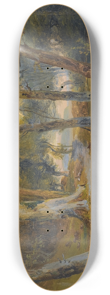 Carl Blechen - Wald Mit Kleinem Weiher (Forest Interior With Pond) 8.25 inch art skate deck