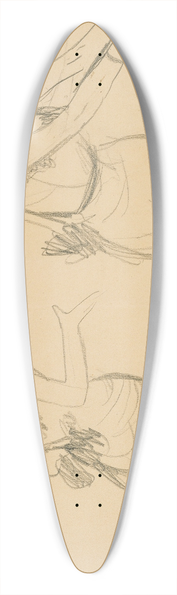 Edgar Degas - Sketches of a Caf Singer 39.3 inch art pintail longboard deck