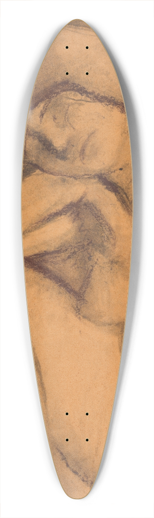 Edgar Degas - Study of the nude 39.3 inch art pintail longboard deck