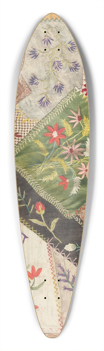 Edith Magnette - Crazy Quilt 39.3 inch art pintail longboard deck