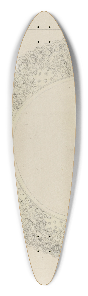 Edith Magnette - Handmade Embroidery 39.3 inch art pintail longboard deck