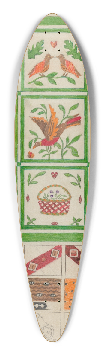 Edith Magnette - Quilt for Bedspread 39.3 inch art pintail longboard deck
