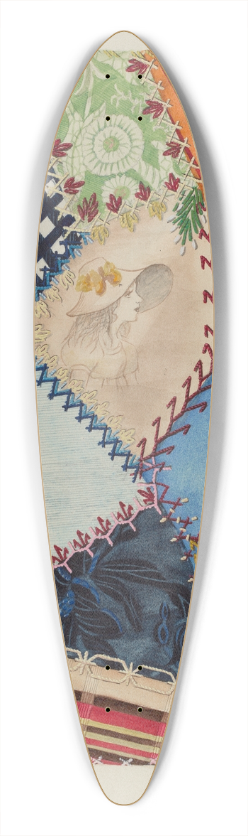 Edith Towner - Patchwork Quilt (Section) 39.3 inch art pintail longboard deck