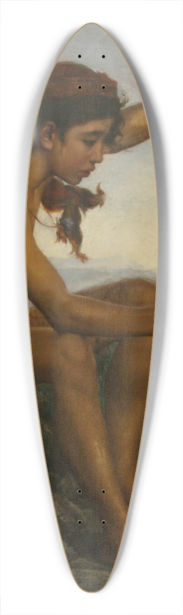 Edmond Jean de Pury - Fisherman in Capri 39.3 inch art pintail longboard deck
