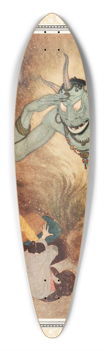 Edmund Dulac - Aladdin and the Efrite 39.3 inch art pintail longboard deck
