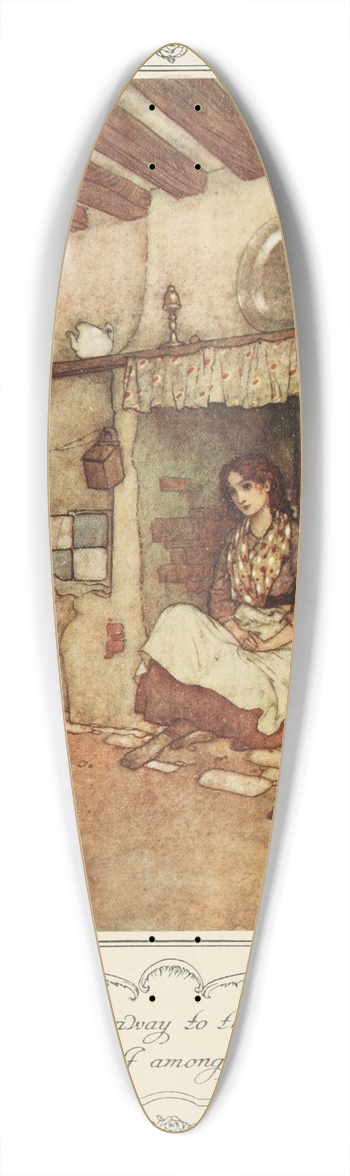 Edmund Dulac - She used to creep away to the chimney-corner and seat herself among the cinders 39.3 inch art pintail longboard deck