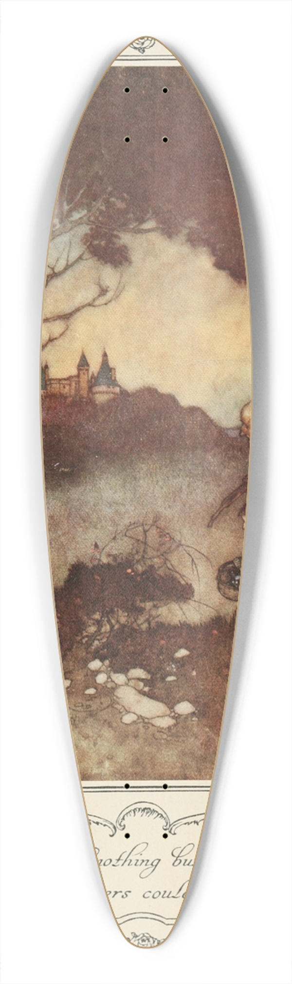 Edmund Dulac - They grew until nothing but the tops of the castle towers could be seen 39.3 inch art pintail longboard deck