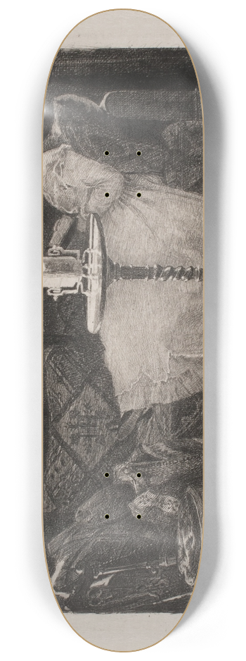 Carl Bloch - Reading lady 8.25 inch art skate deck