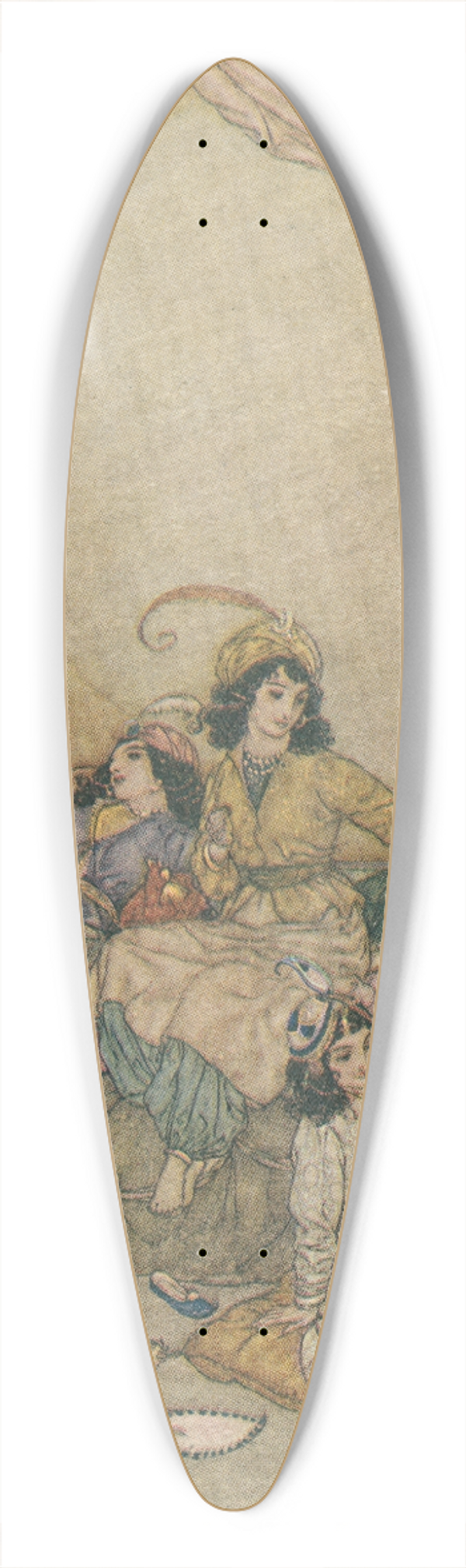 Edmund Dulac - They overran the house without loss of time 39.3 inch art pintail longboard deck