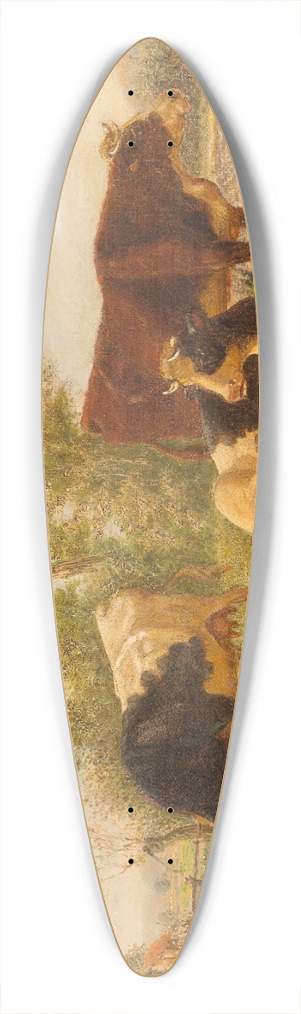 Edmund Mahlknecht - Pasturing cows 39.3 inch art pintail longboard deck