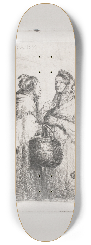 Carl Bloch - The gossiping wives 8.25 inch art skate deck