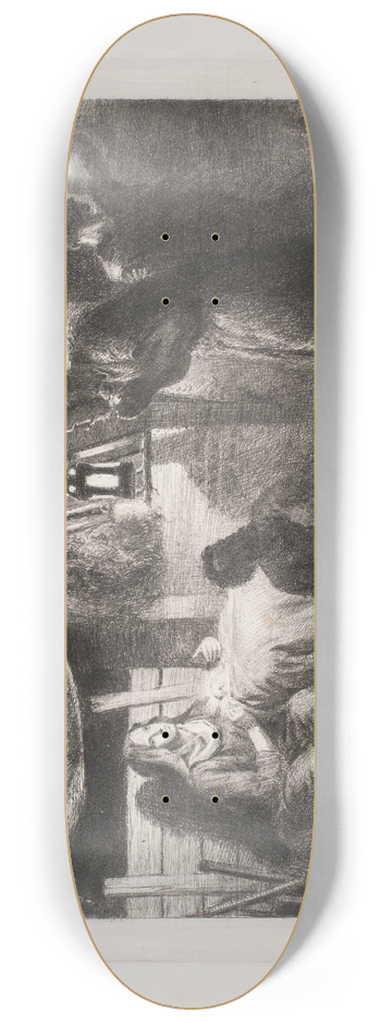 Carl Bloch - The worship of the shepherds 8.25 inch art skate deck