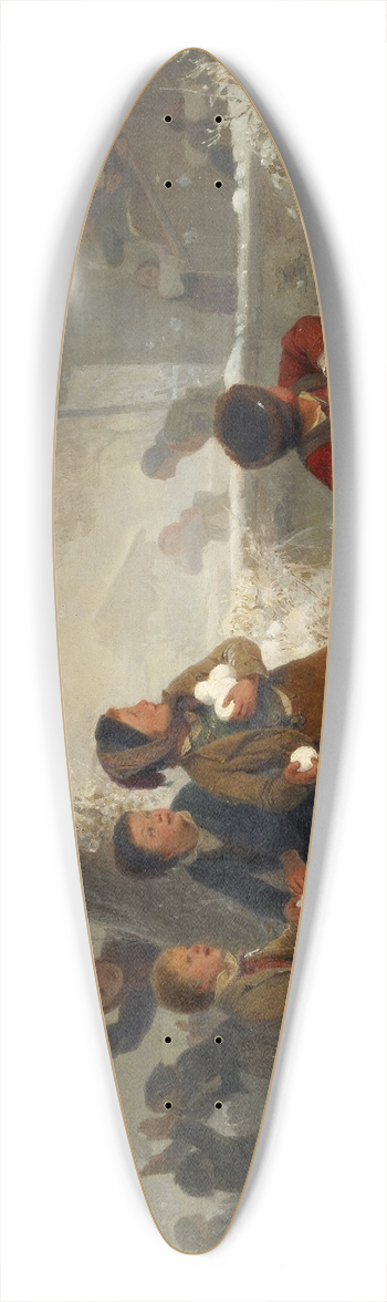 Edouard Girardet - Snowball Fight 39.3 inch art pintail longboard deck