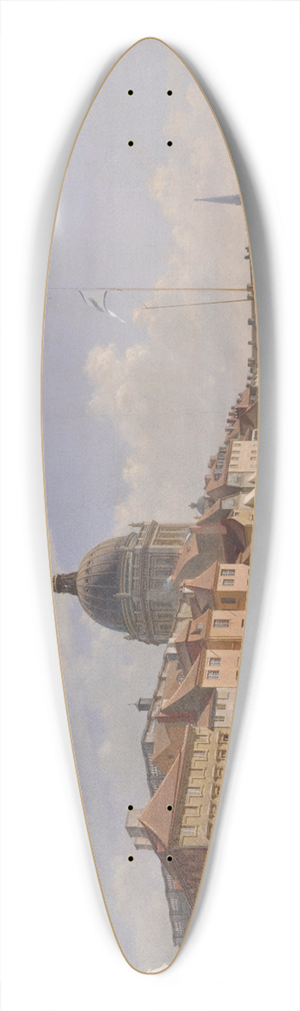 Eduard Gaertner - Rear view of the Houses at Schlofreiheit 39.3 inch art pintail longboard deck