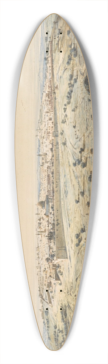 Eduard Hildebrandt - Jerusalem from the Mount of Olives 39.3 inch art pintail longboard deck