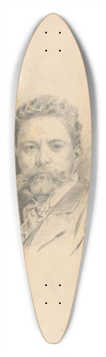 Eduard Putra - Study of a Man with a Beard 39.3 inch art pintail longboard deck