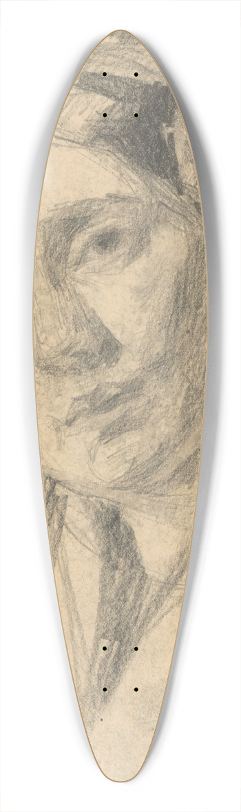Eduard Putra - Study of Female Head 39.3 inch art pintail longboard deck