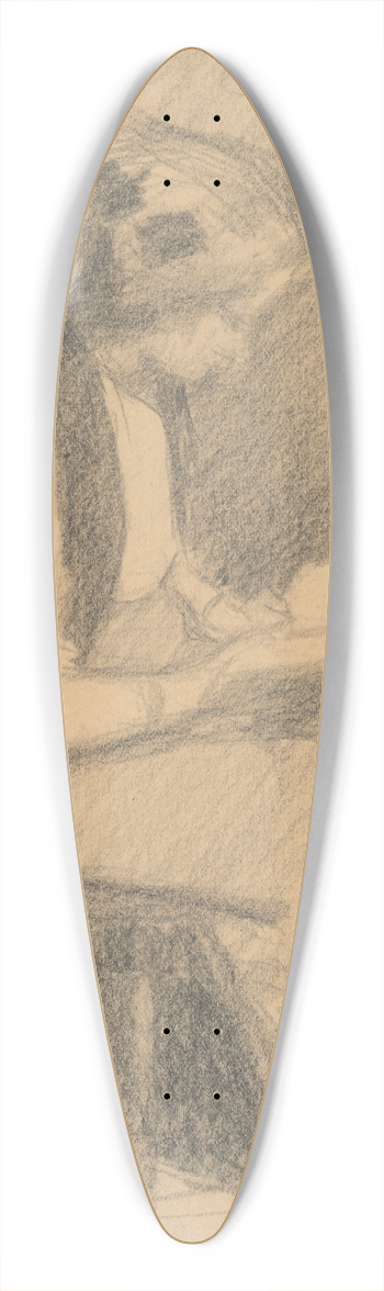 Eduard Putra - Woman Reading 39.3 inch art pintail longboard deck