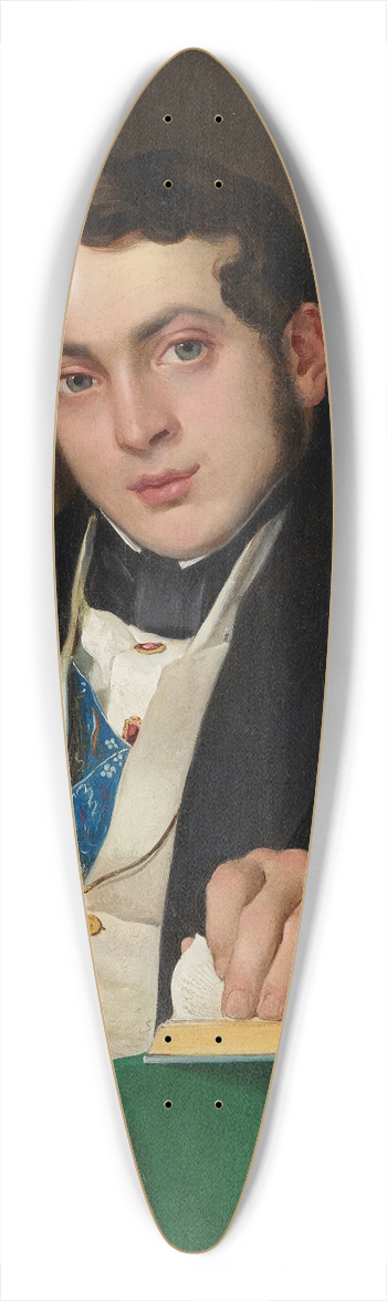 Eduard Ritter - Sitzender junger Mann in schwarzem Rock 39.3 inch art pintail longboard deck