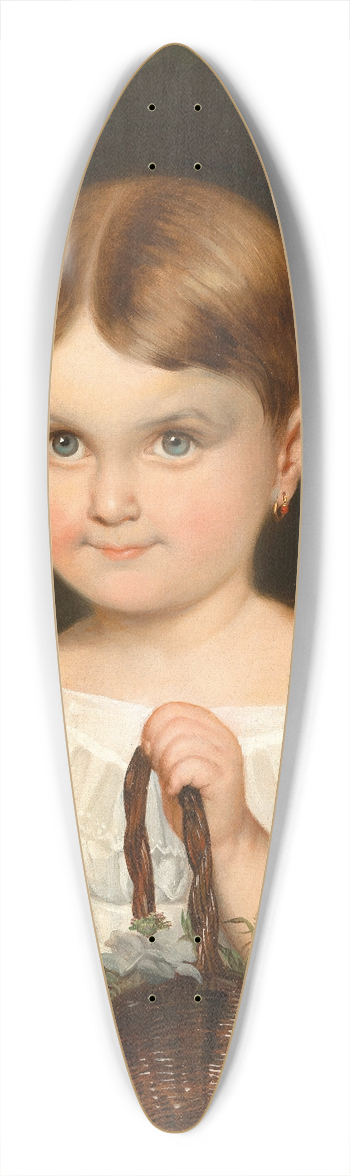 Eduard Swoboda - A Girl in a White Frock with Roses 39.3 inch art pintail longboard deck