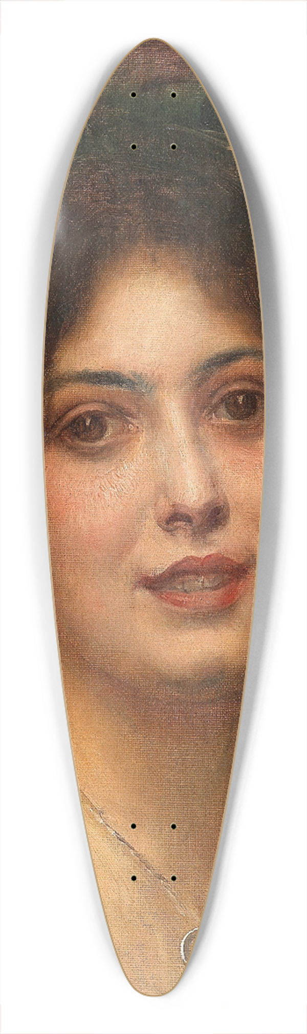 Eduard Veith - Portrait of a Young Woman in a Red Dress 39.3 inch art pintail longboard deck