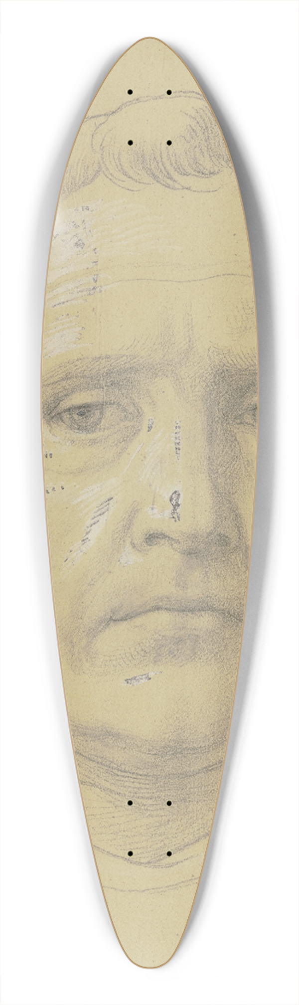 Eduard von Steinle - A monks head 39.3 inch art pintail longboard deck