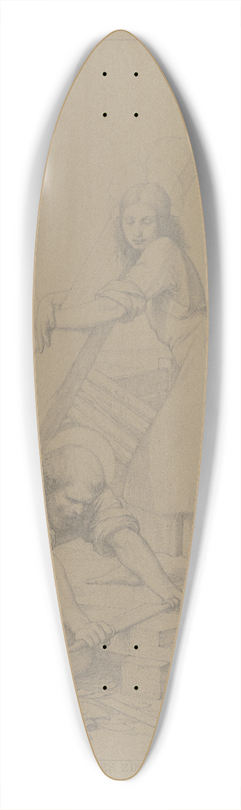 Eduard von Steinle - Der Heilige Joseph und Jesus als Zimmerleute 39.3 inch art pintail longboard deck