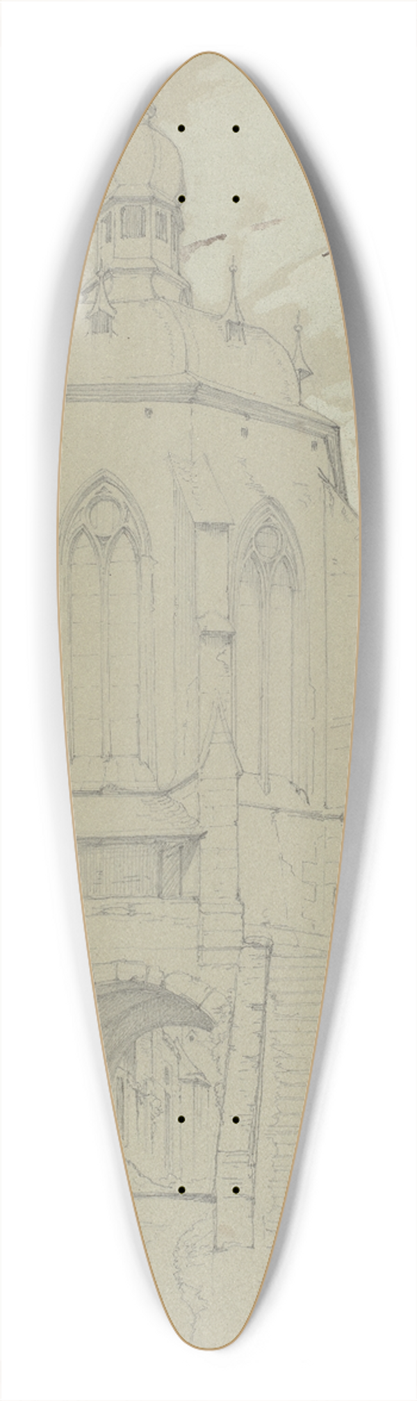 Eduard von Steinle - Die Wernerkapelle in Oberwesel 39.3 inch art pintail longboard deck